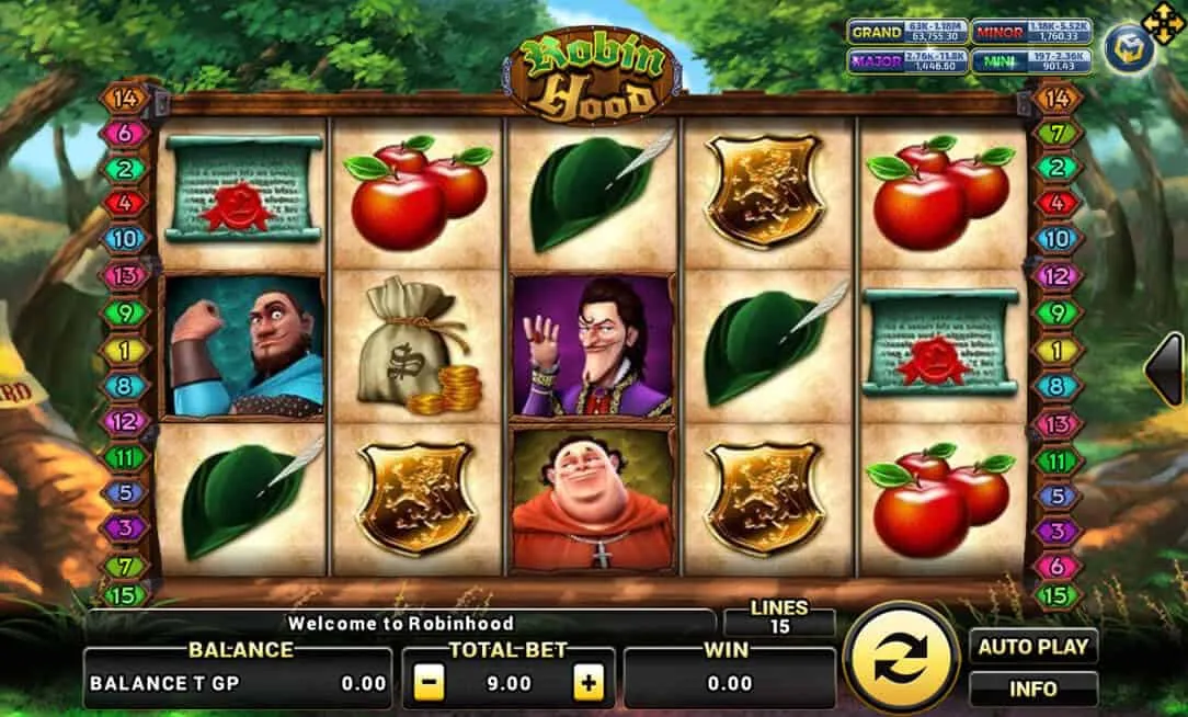 ภาพตัวอย่างเกมสล็อต Robin Hood